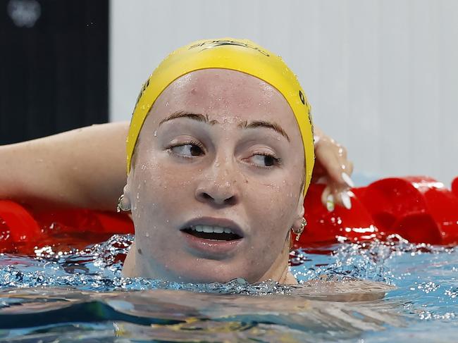 NCA. PARIS FRANCE. 2024 OLYMPIC GAMES. July 31 - Day 5 .  Swimming finals at the Paris La Defense Arena. Womens 100 mtr freestyle final.       Molly OÃCallaghan     after finishing 4th in the final  . Pic: Michael Klein