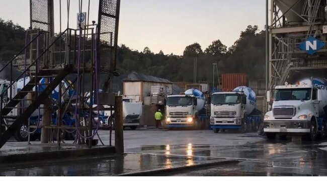 Trucks at Oxenford quarry.