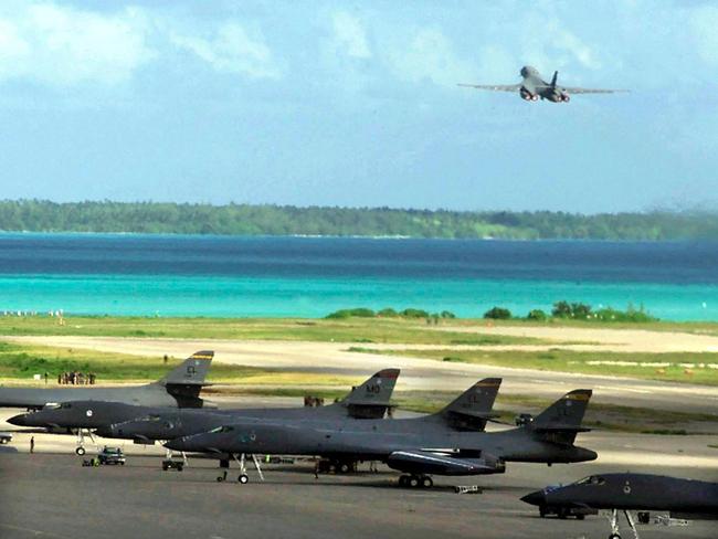 A US Air Force bomber takes off from the base. Picture: Department of Defence/AFP