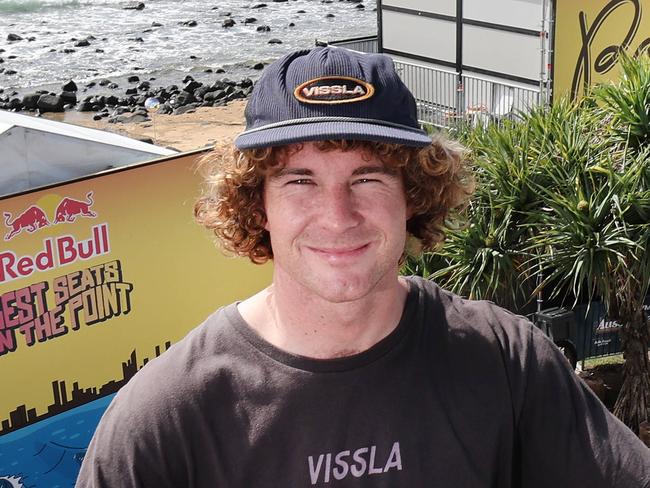 Press conference for the Gold Coast Pro,a  Pro World Surf League Championship Tour event which begins this weekend at Burleigh Heads. Local  Liam O'Brien ready for a hometown heat.. Picture Glenn Hampson