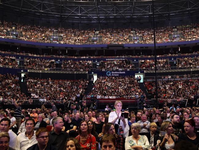 Queen and Adam Lambert played to a full house in Sydney. Picture: Christian Gilles