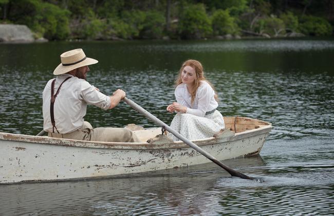 Nina (Saoirse Ronan) and Boris Trigorin (Corey Stoll) in a scene from film The Seagull.