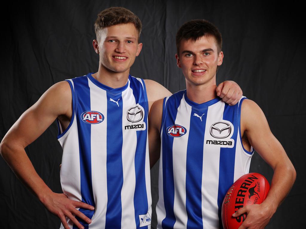 Zane Duursma and Colby McKercher will begin their AFL careers this weekend. Picture: Michael Klein