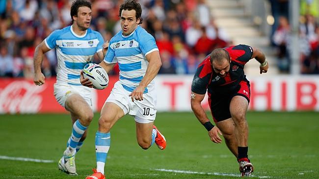 Argentina fly-half Nicolas Sanchez makes a break during the 2015 Rugby World Cup Pool C match against Georgia.