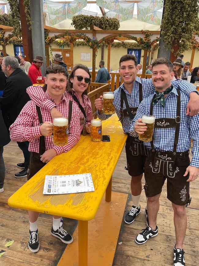 The group of friends also attended Oktoberfest in Munich at the start of their trip. Pic: Instagram