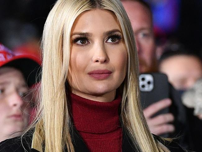 Senior advisor to the President Ivanka Trump listens during a rally in support of Republican incumbent senators Kelly Loeffler and David Perdue ahead of Senate runoff in Dalton, Georgia on January 4, 2021. - President Donald Trump, still seeking ways to reverse his election defeat, and President-elect Joe Biden converge on Georgia on Monday for dueling rallies on the eve of runoff votes that will decide control of the US Senate. Trump, a day after the release of a bombshell recording in which he pressures Georgia officials to overturn his November 3 election loss in the southern state, is to hold a rally in the northwest city of Dalton in support of Republican incumbent senators Kelly Loeffler and David Perdue. (Photo by MANDEL NGAN / AFP)