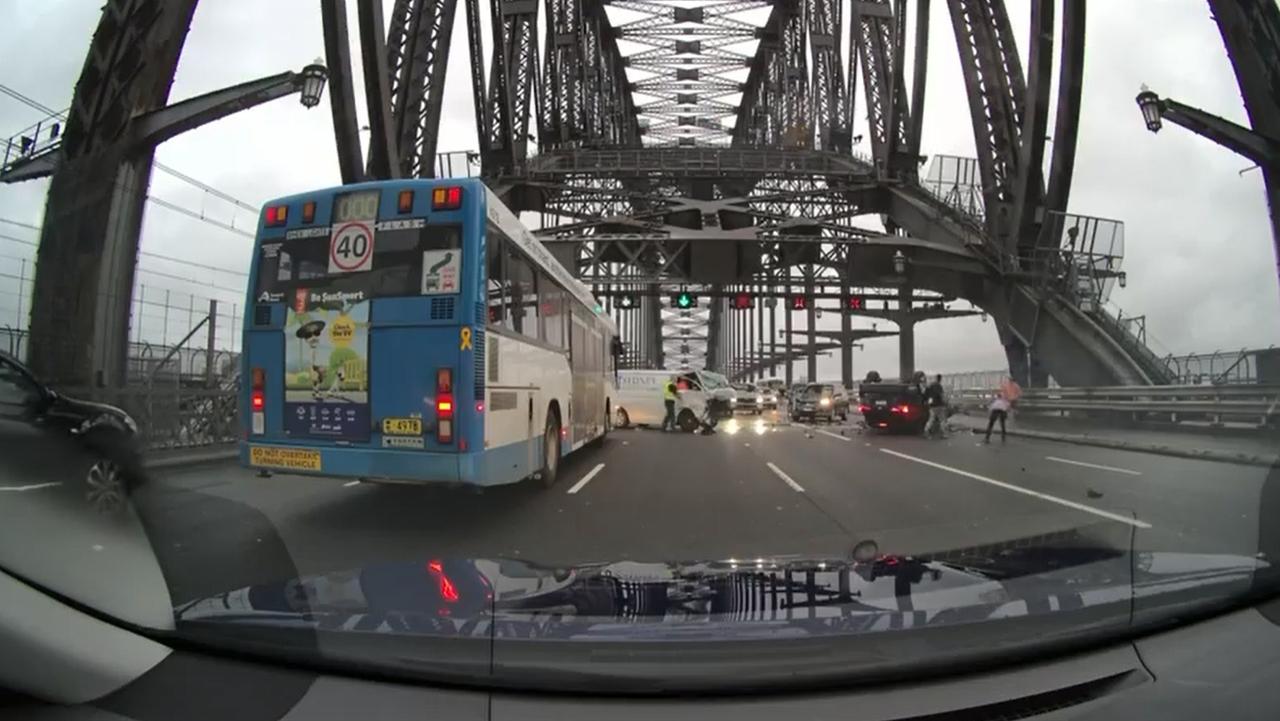 Dashcam vision of the crash that caused traffic chaos for hours. Picture: Supplied.