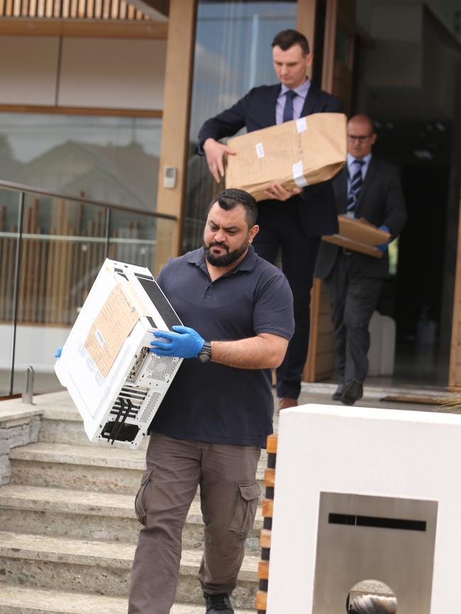 Police at Mehajer’s house. Picture: John Grainger