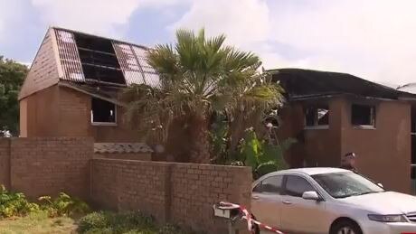 All that’s left of the two-storey beach house. Picture: 7NEWS