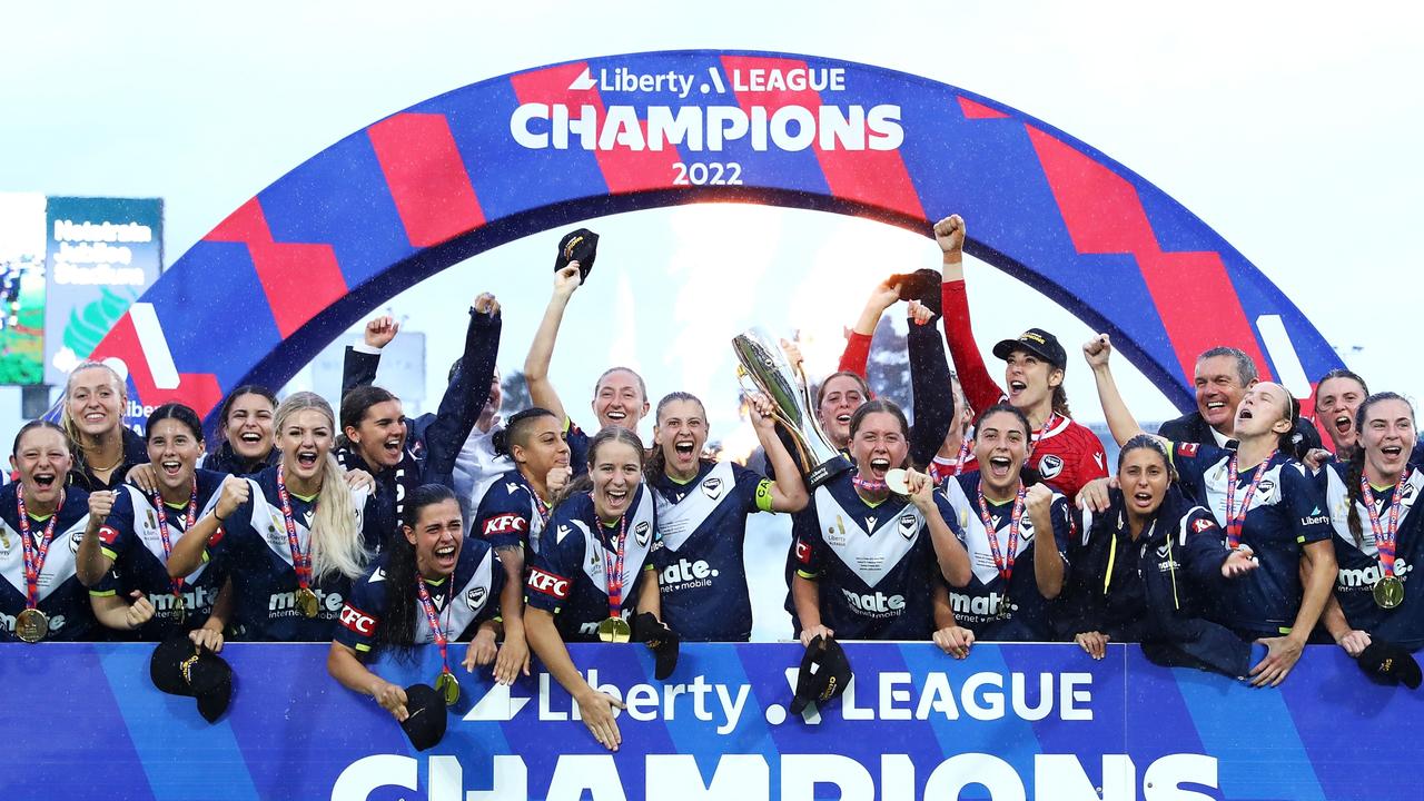 The 2022 A-Leagues Women’s champions, Melbourne Victory go back to back. Picture: Getty Images