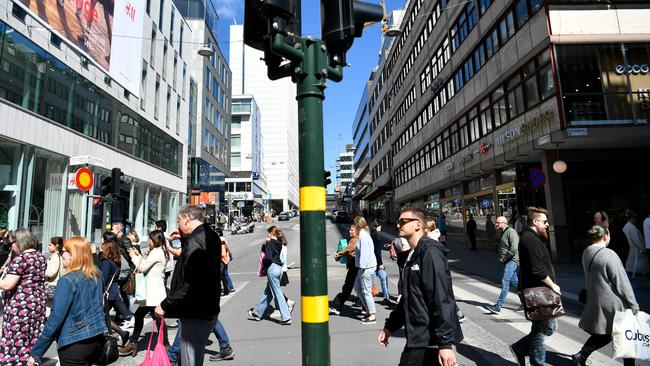 People in central Stockholm on May 30. Picture: Henrik Montgomery/TT News Agency/AFP