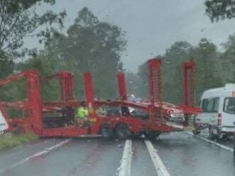 The southbound lane of the Bruce Highway has been closed. Photo: Kristina Ensbey