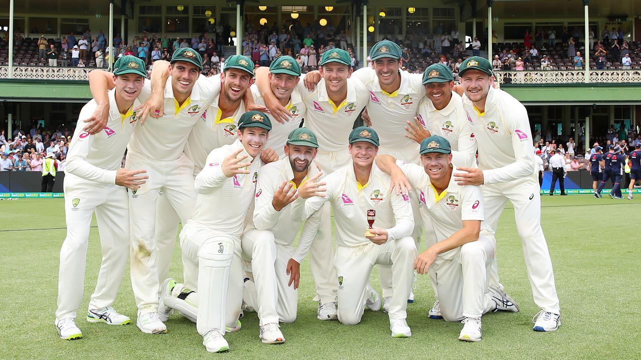 The four-fingered salute was contagious for the Aussies.