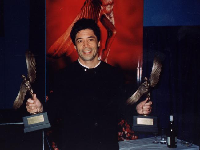 Les Gock, pictured in 1999, then Song Zu chairman and creative director with his company’s London International Advertising Awards for the Qantas Spirit and Gresham Fly Fishing commercials.