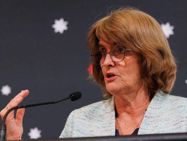 RBA Governor Michele Bullock gives a speech on the costs of high inflation at an Anika Foundation luncheon at the Hyatt Regency hotel on Thursday. Picture: NewsWire