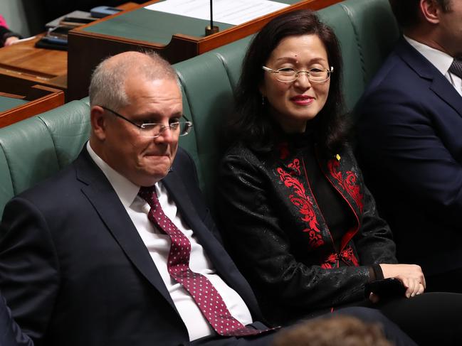 PM Scott Morrison is under pressure to publicly declare his confidence in Gladys Liu. Picture: Kym Smith