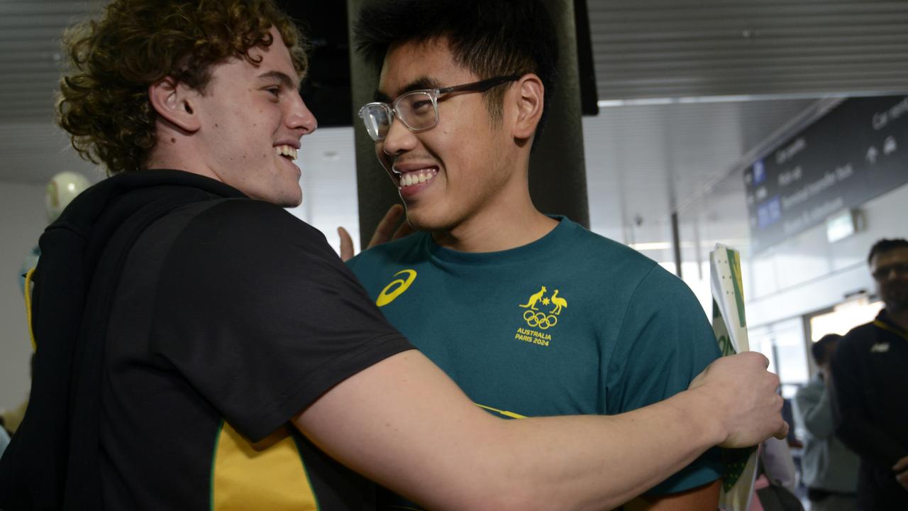 Josh Yong arrived home with a bronze medal in hand. Picture: NewsWire / Sharon Smith