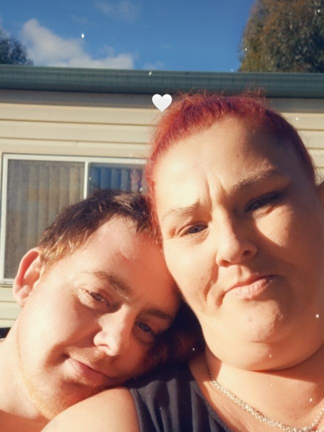 Benjamin Hickey with his partner Amanda Johnston, who he met on Facebook. Picture: Supplied by family,