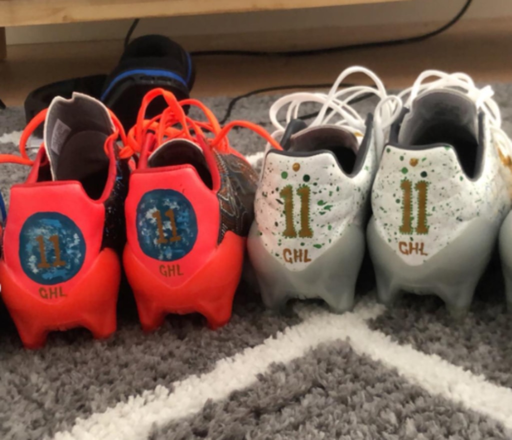 Every single pair of Maurice Longbottom’s boots has his grandfather’s initials on the back (GHL), George Henry Longbottom.