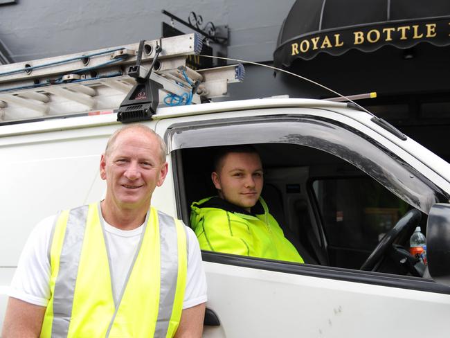 Father and son tradies Wayne and Mitchell Howes say some pubs have a double standard.