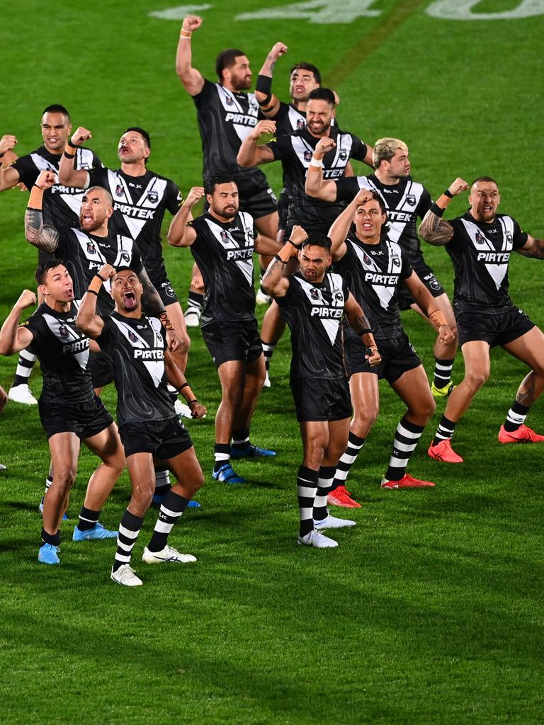 Tonga’s Sipi Tau and New Zealand’s Haka have become an event in themselves. Getty Images.