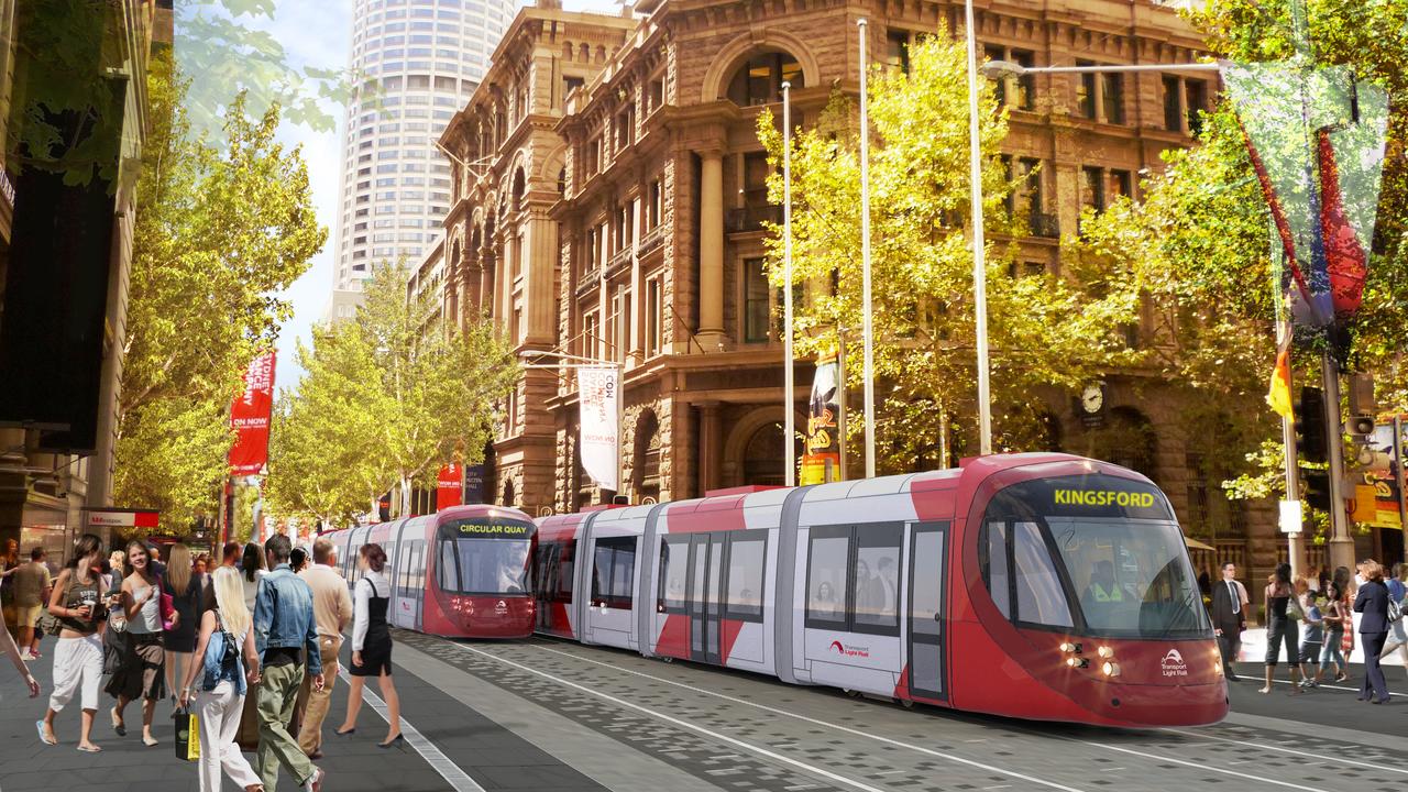 The artist’s impression of Sydney’s new light rail line ...