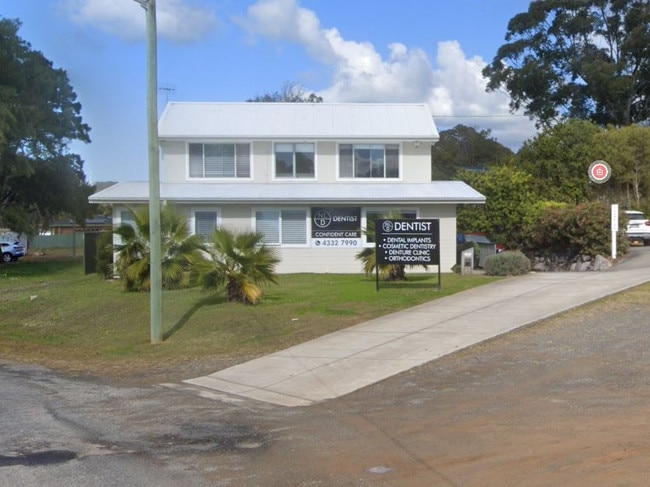 Wynen crashed into a parked car outside Nathan Louis Dental Clinic off Eastern Rd, Bateau Bay. Picture: Google Maps