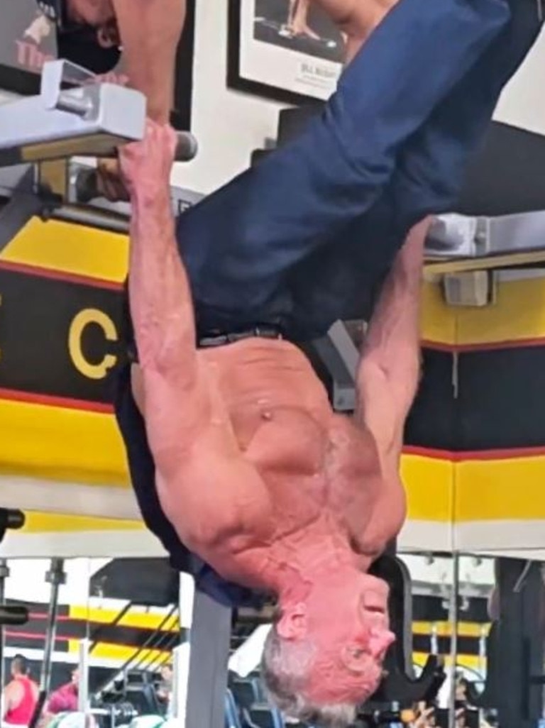 The 70-year-old fitness junkie showed impressive form during the video. Picture: X