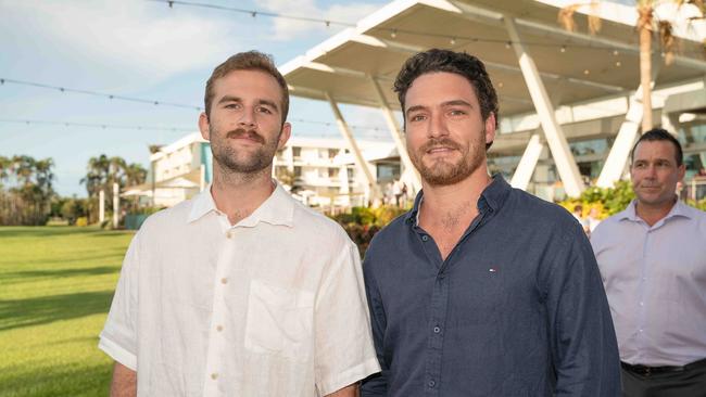 Tom Boyes and Nathan Arbon at the 2022-23 NTFL Nichols Medal Night. Picture: Pema Tamang Pakhrin