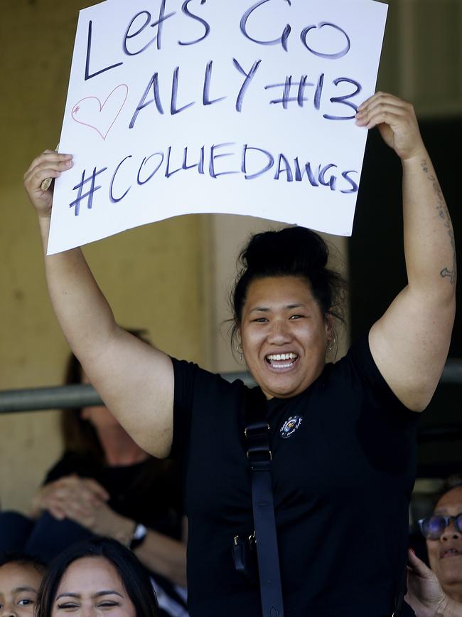 A Collegians fan in the crowd. Picture: John Appleyard