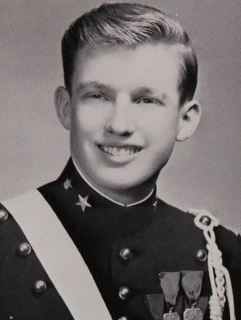 Donald John Trump, pictured in his 1964 New York Military Academy yearbook. Picture: Courtesy of New York Military Academy.