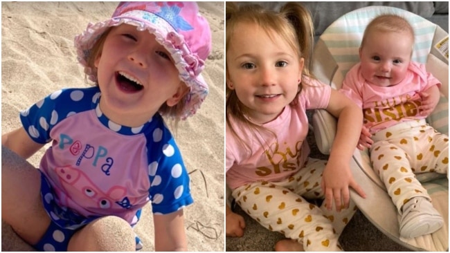 Cleo Smith's mum Ellie shared an adorable new picture of the missing four-year-old and her sister Isla (right) on Monday. Picture: Instagram