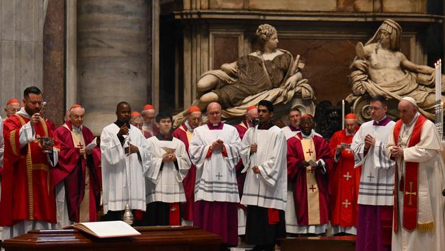 Pope Francis commended the deceased to the mercy of God. Picture: AFP