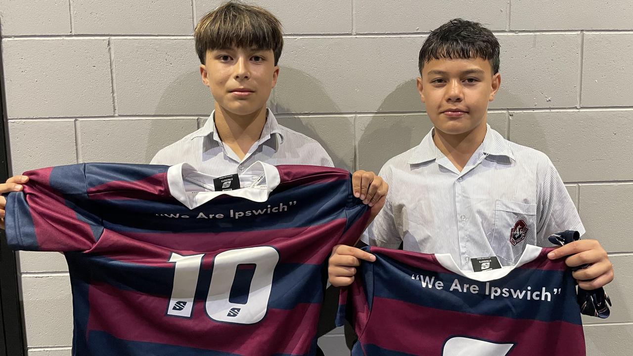Cooper Hunt, left, and Bentley Tikinau who are the Year 8 and Year 7 captains respectively.