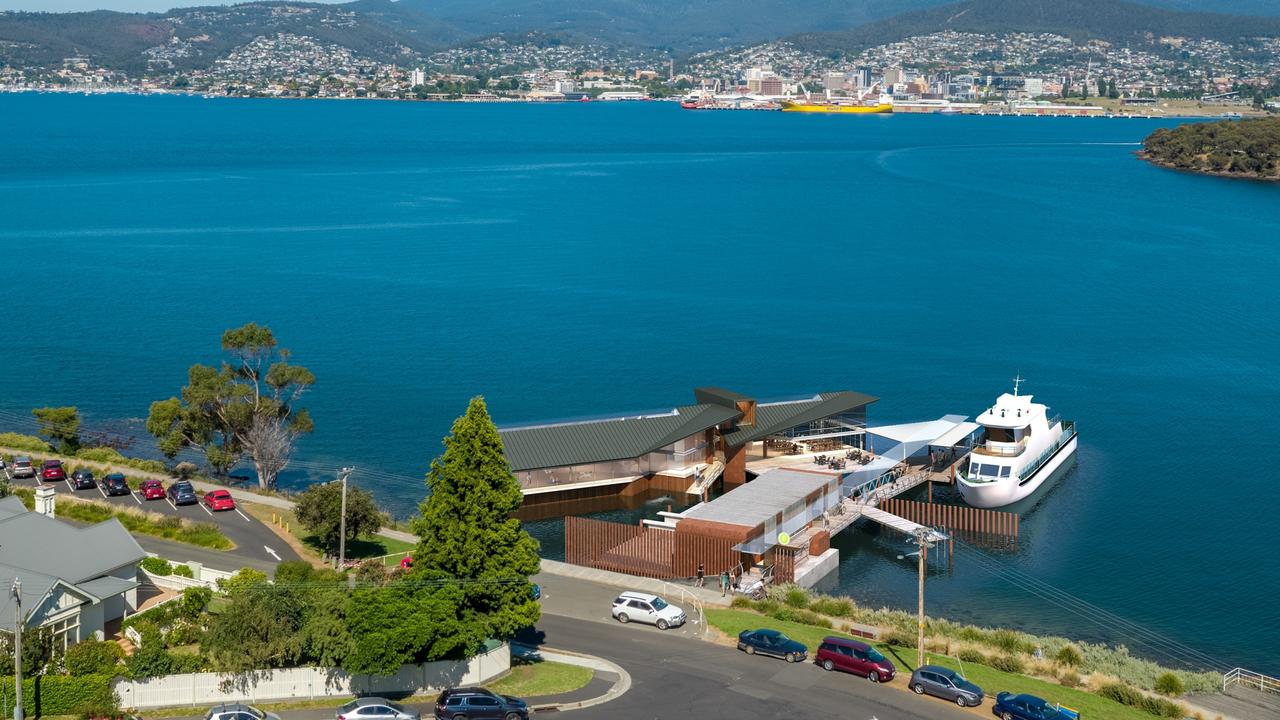 A concept drawing of a reimagined ferry terminal at Bellerive. Picture: Mark Drury