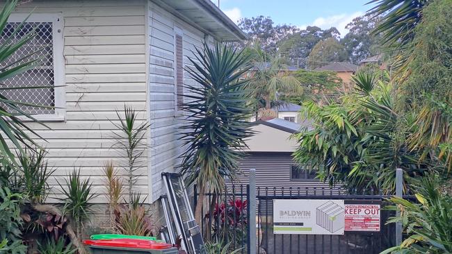 The gate and shed at the side of the Azalea Ave, Coffs Harbour home.