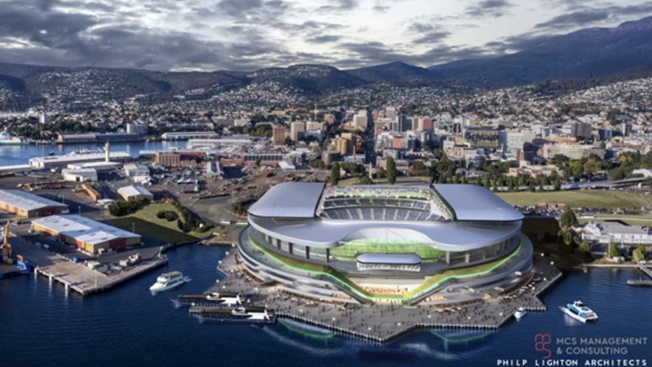 A render of the proposed new Hobart stadium.