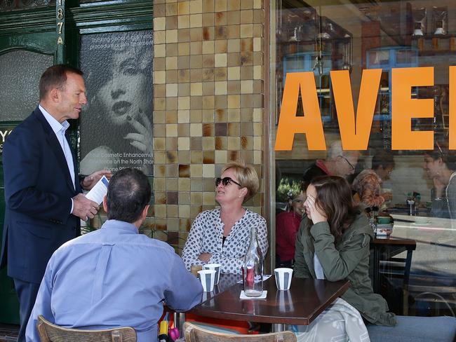 Tony Abbott in Mosman on the campaign trail. Picture: Annika Enderborg