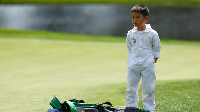 Sunwoo, son of Byeong Hun An of Korea hit a drive about halfway to the green on the 130-yard first hole and then, after a few practice swings, hit a wormburner into a greenside bunker. Picture: Getty