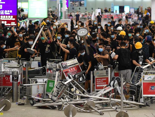 The political crisis, now in its 10th-week, shows no signs of abating as protesters continue to call on the Hong Kong Government to ensure their freedoms are not eroded by mainland China. Picture: AFP