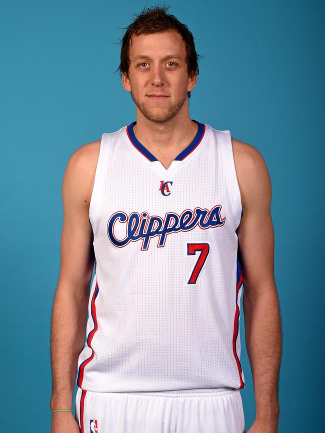 Ingles during the Los Angeles Clippers media day, back in 2014. He would never wear a Clippers uni in an NBA game. Picture: Getty Images