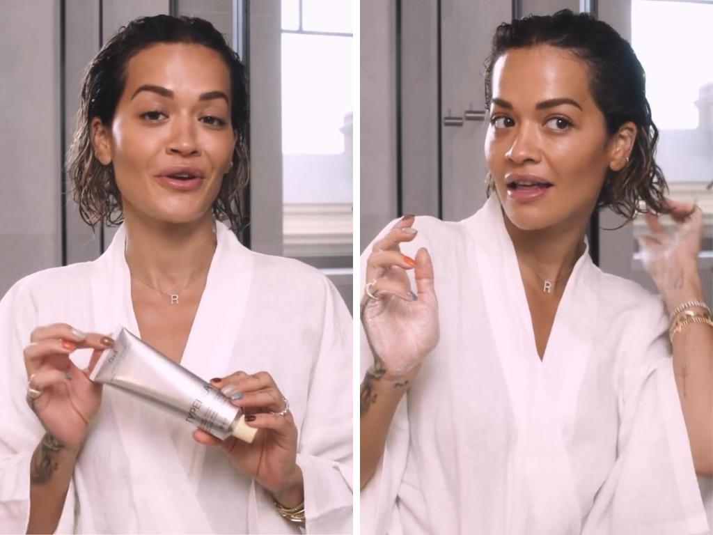 Rita Ora using the Hydra-Gloss Treatment. Picture: Instagram/@typebea.