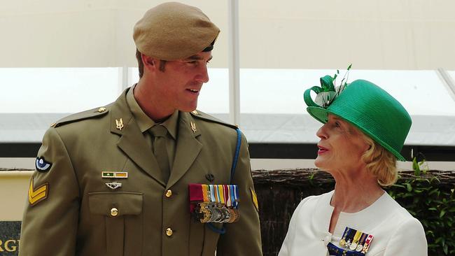 Dame Quentin Bryce with Ben Roberts-Smith in 2011. Picture: AP