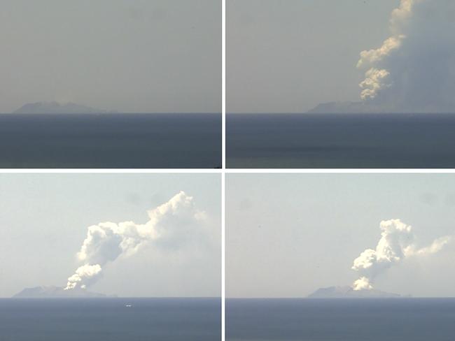 New Zealand's White Island spewing steam and ash. Picture: AFP