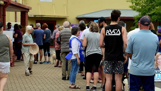 Less people are expected to line up at polling booths for the 2022 state election. Picture: Bianca De Marchi