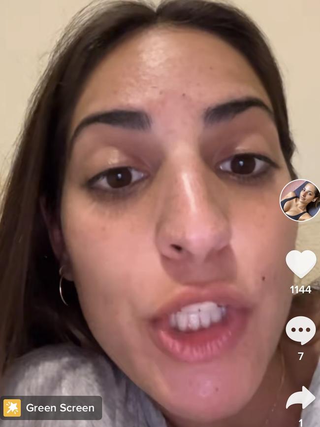 Jade Tuncdoruk has deleted a TikTok video after being called out for ‘double standards’. Picture: TikTok