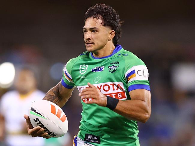 Xavier Savage was at his electric best for the Raiders. Picture: Mark Nolan/Getty Images