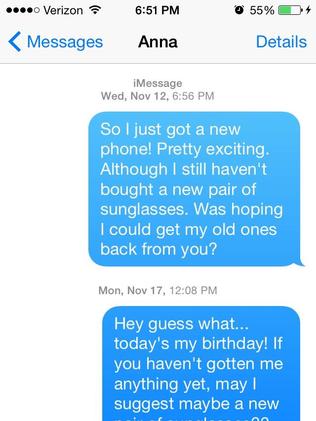 Lost sunglasses leads to a year of text messages | Alex, Anna | news ...