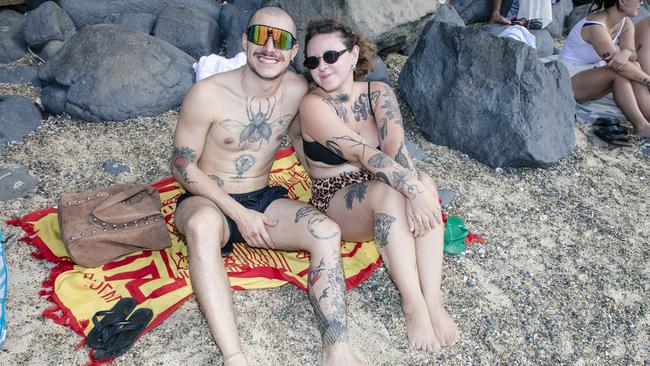 Vini and Ana at the Gold Coast Pro, Burleigh Heads. Picture: Glenn Campbell