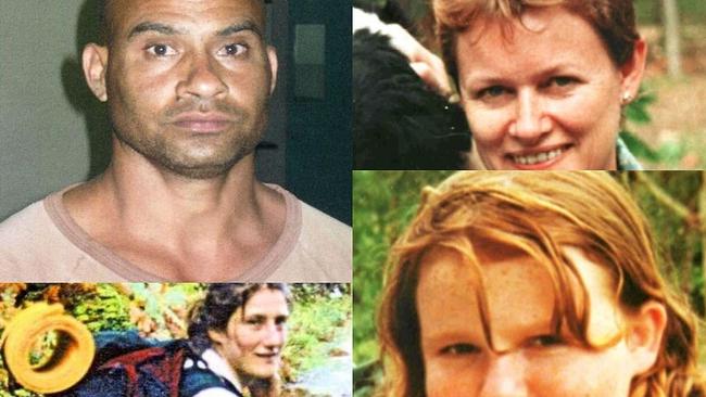 Convicted Kenilworth killer Derek Bellington Sam (top left) remains uncooperative with police after he was jailed for killing Nambour schoolgirl Jessica Gaudie (bottom right). Sam is also linked to the suspicious deaths of Celena Bridge and Sabrina Glassop.